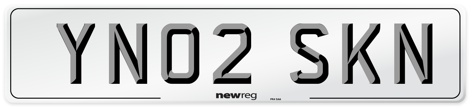 YN02 SKN Number Plate from New Reg